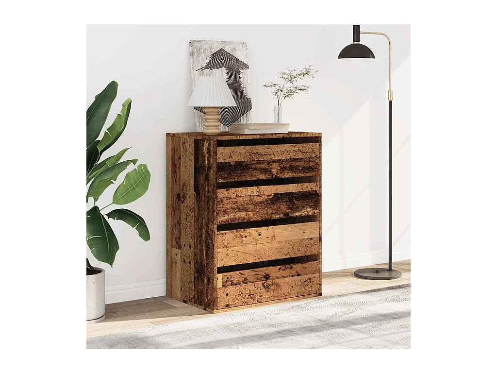 Oude houten hoekladekast 60x41x76 cm bewerkt hout