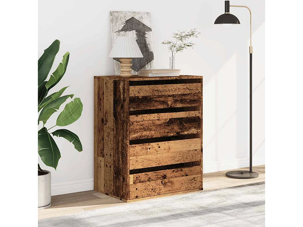 Commode d'angle vieux bois 60x41x76 cm bois d'ingénierie