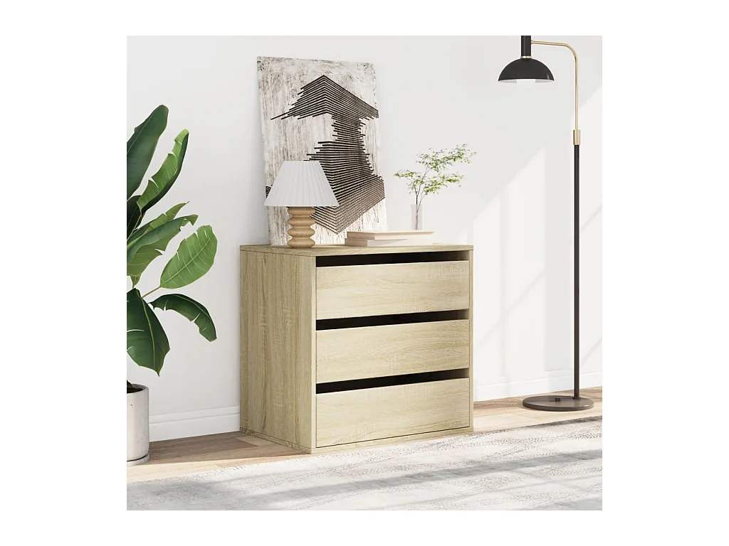 Cómoda esquinera de roble Sonoma 60x41x58 cm madera de ingeniería