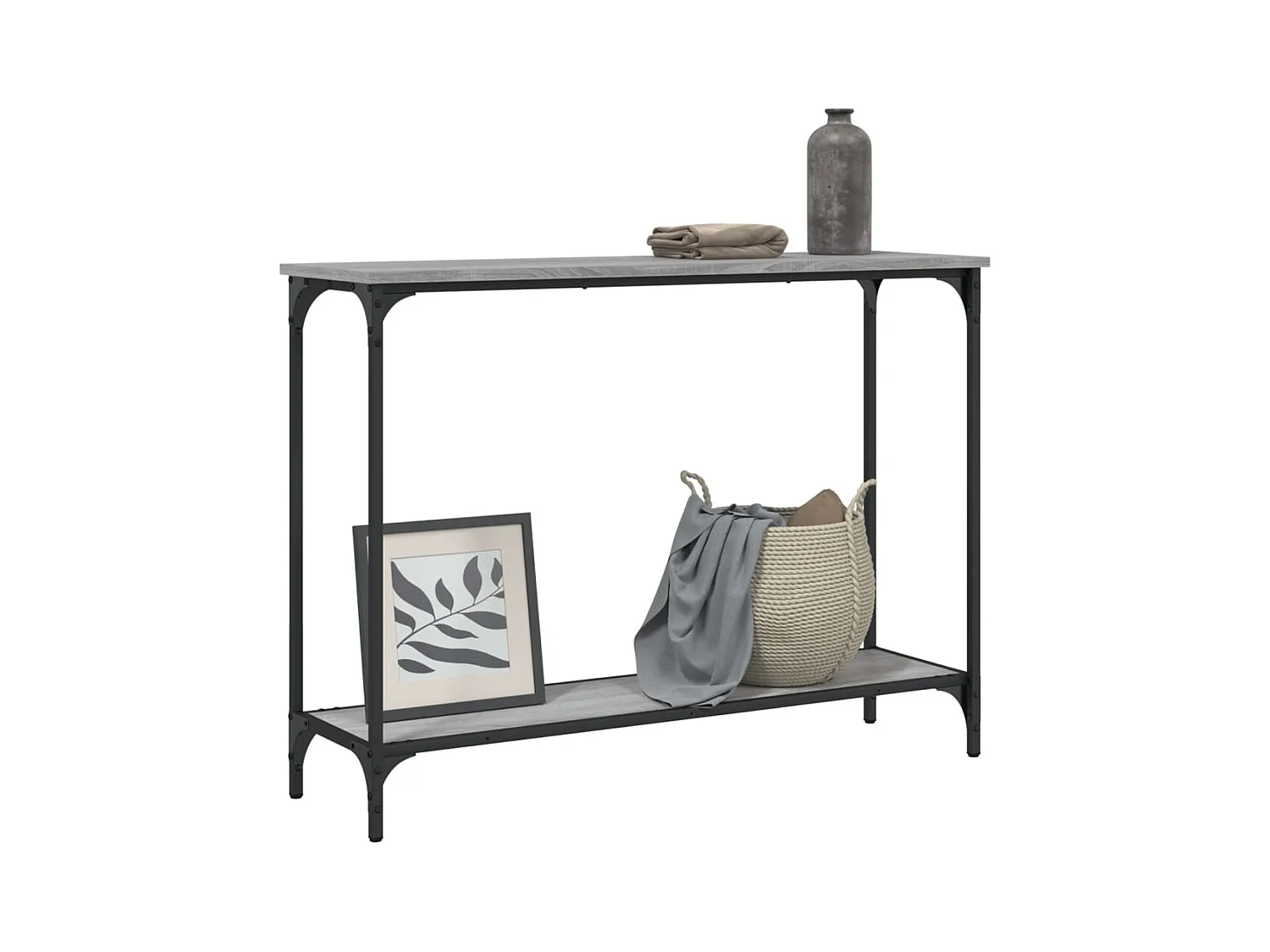 Sonoma grijze consoletafel 101x30,5x75 cm bewerkt hout