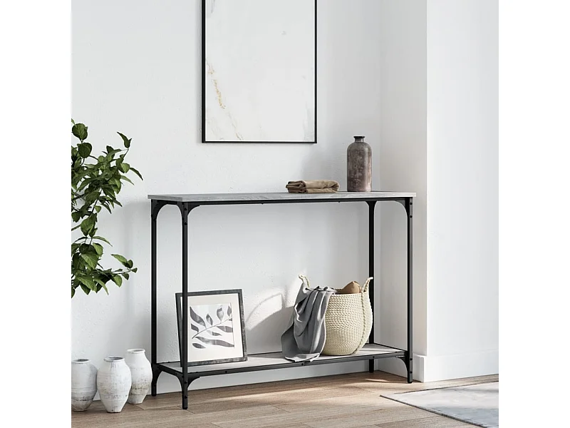 Mesa consola Sonoma gris 101x30,5x75 cm madera de ingeniería