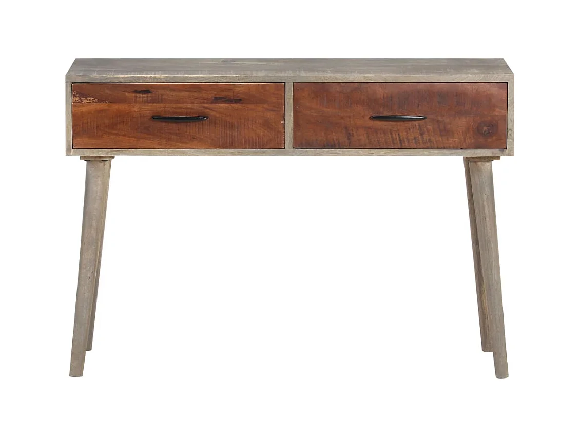 Grijze consoletafel 110x35x75 cm Massief ruw mangohout