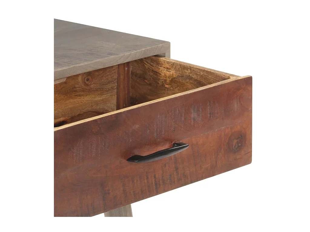 Grijze consoletafel 110x35x75 cm Massief ruw mangohout