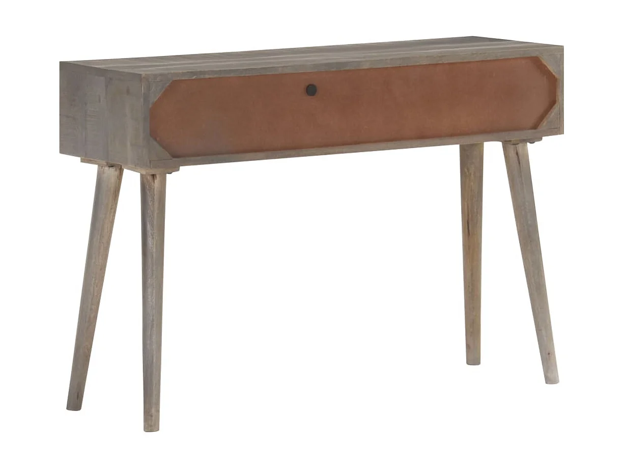 Consola gris 110x35x75 cm Madera maciza de mango en bruto