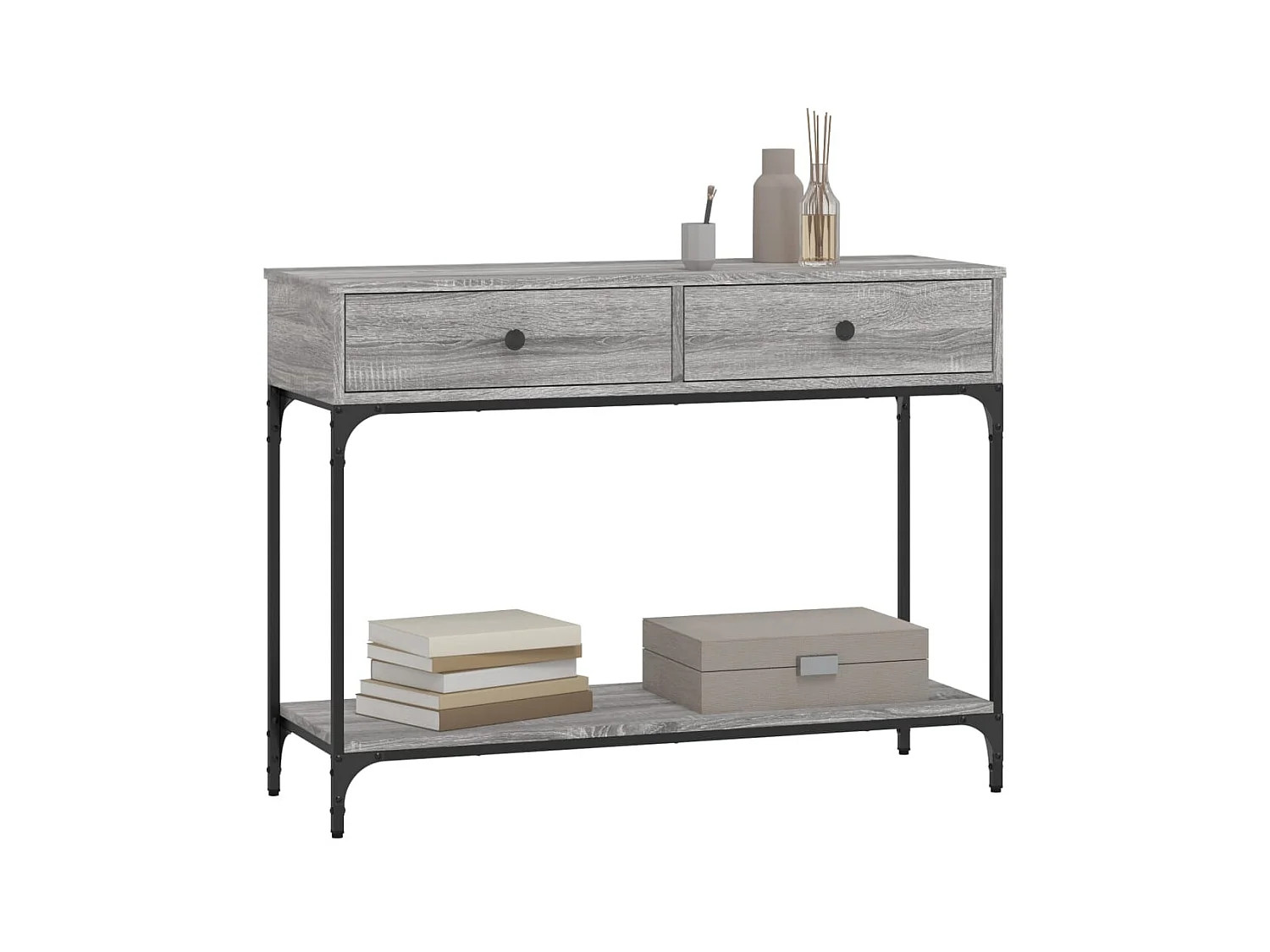 Mesa consola Sonoma gris 100x34,5x75 cm madera de ingeniería