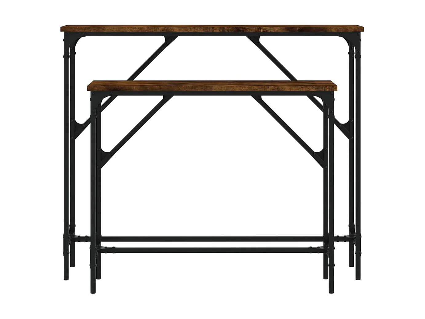 Tables console 2 pcs chêne fumé bois d'ingénierie