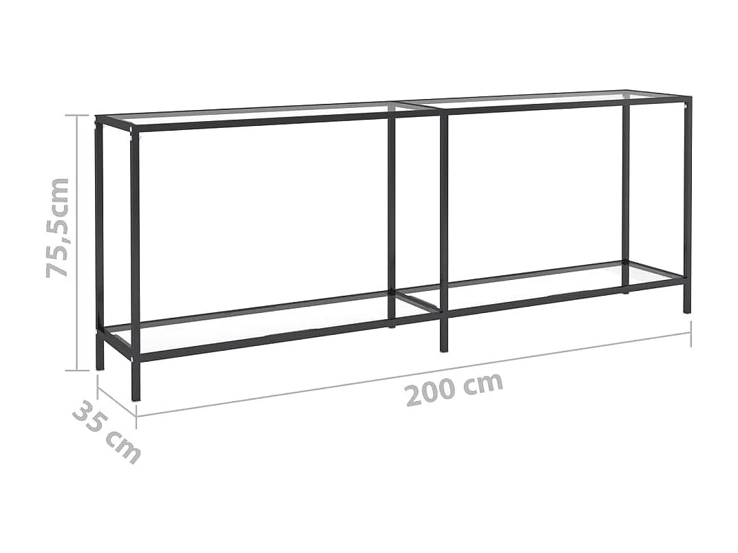 Transparante consoletafel 200x35x75,5 cm Gehard glas