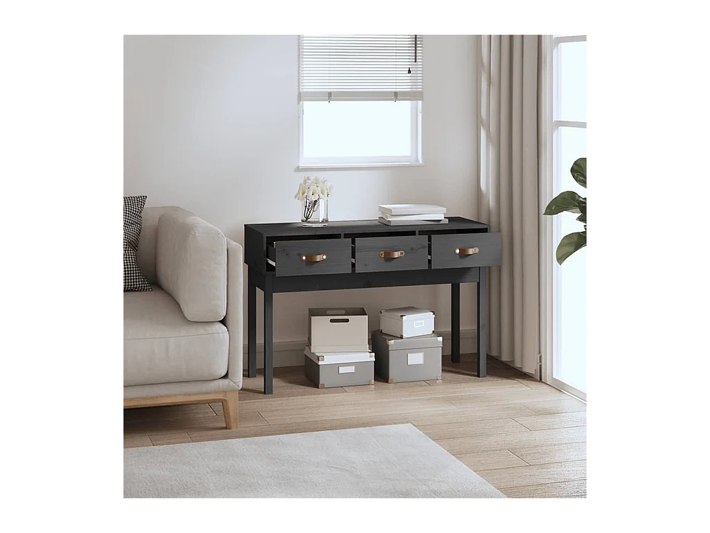 Consoletafel Grijs 114x40x75 cm Massief grenenhout