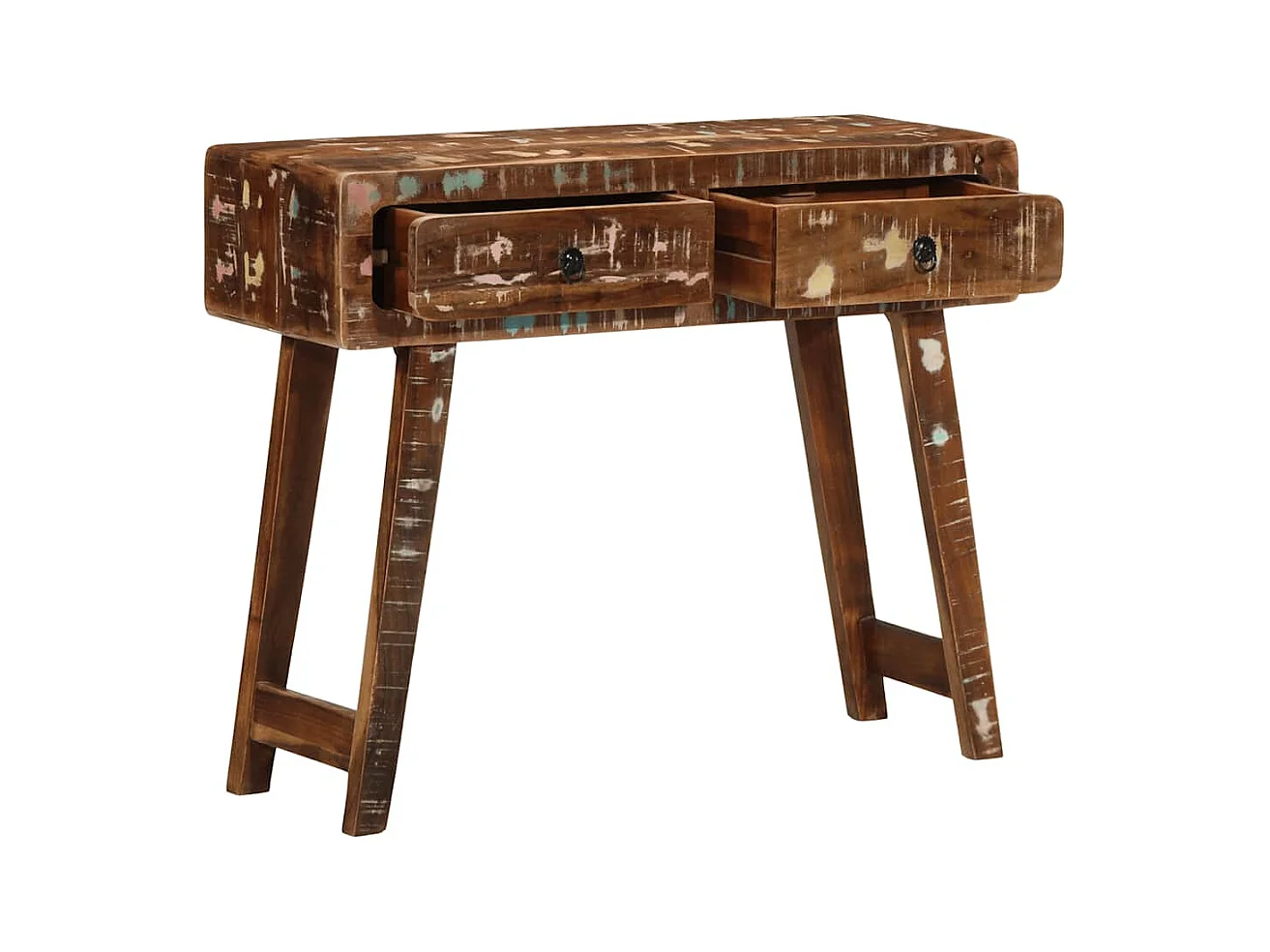 Table console 90x32x75 cm bois massif de récupération