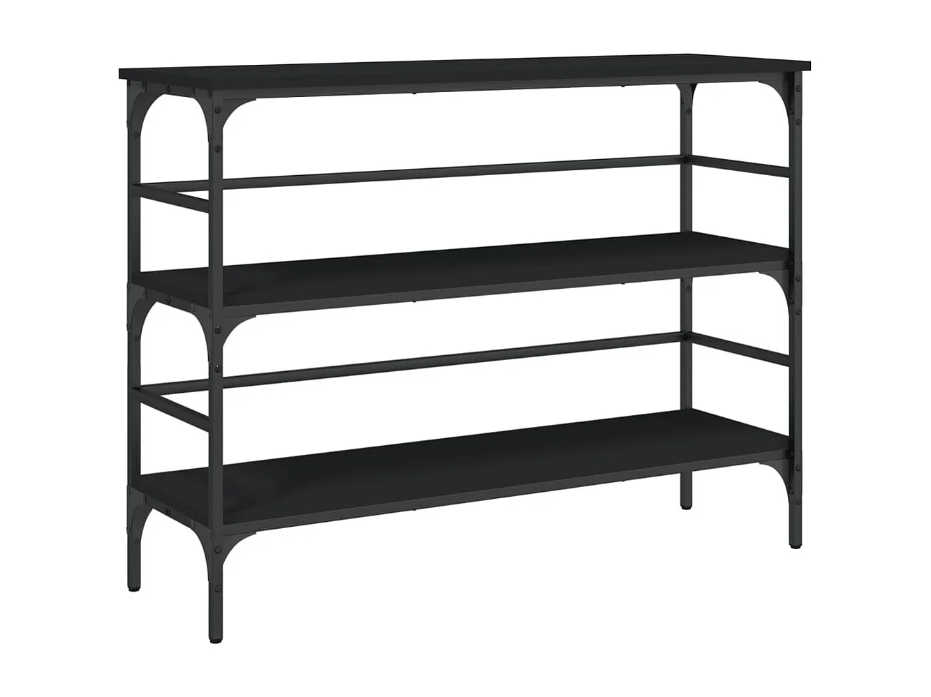 Consolle nera 100x32x75 cm in legno ingegnerizzato