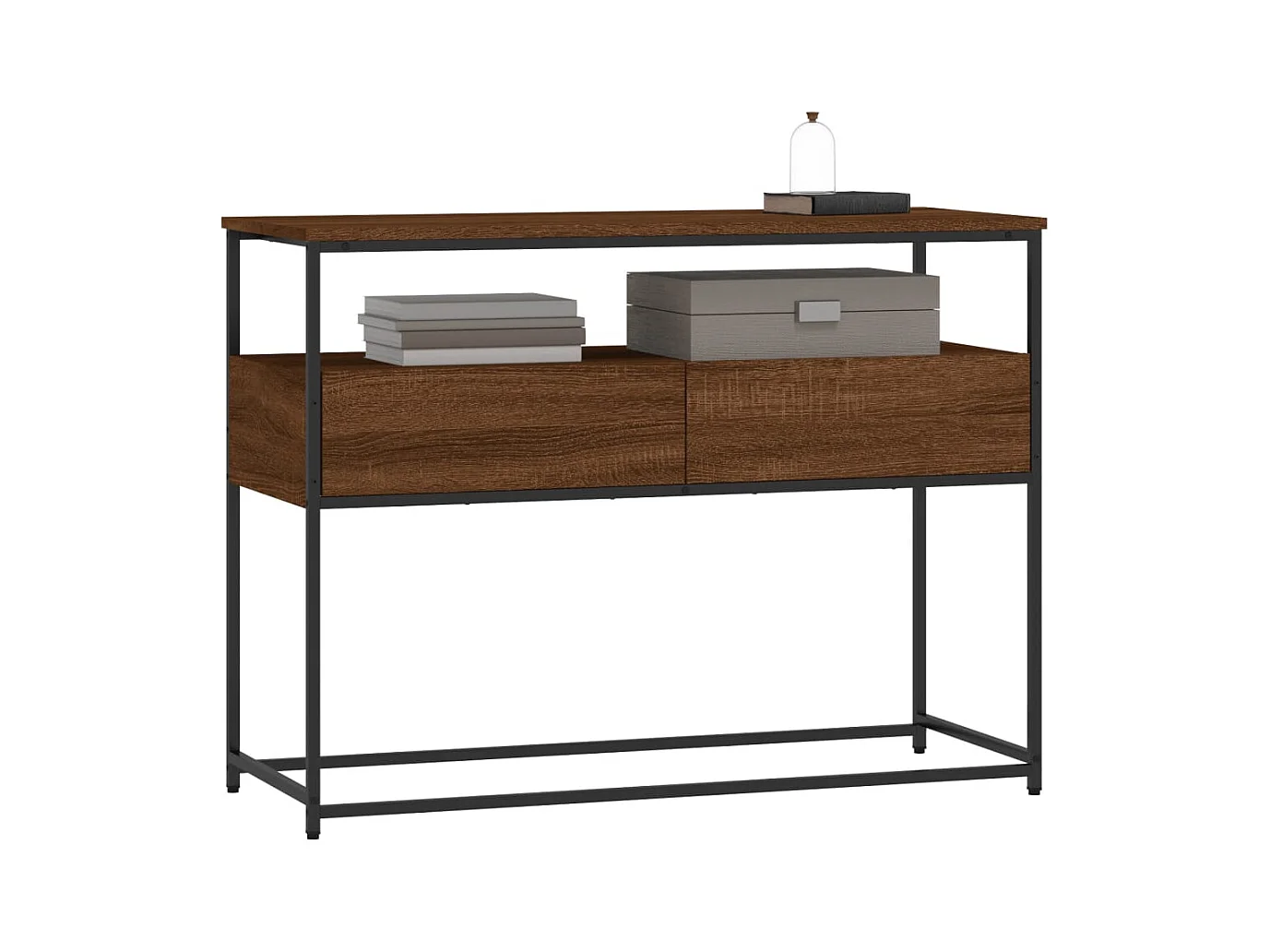 Table console chêne marron 100x40x75 cm bois d'ingénierie