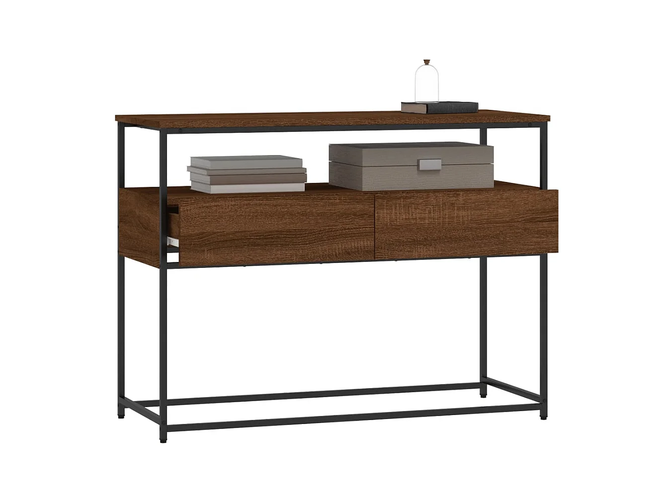 Table console chêne marron 100x40x75 cm bois d'ingénierie