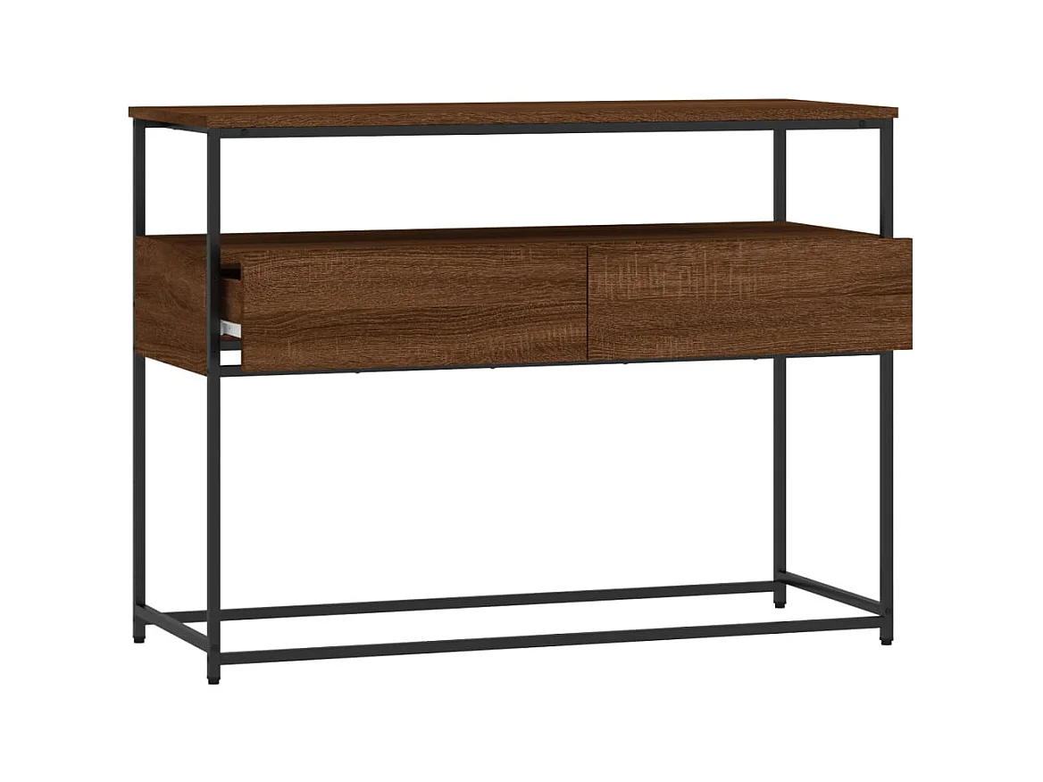 Table console chêne marron 100x40x75 cm bois d'ingénierie