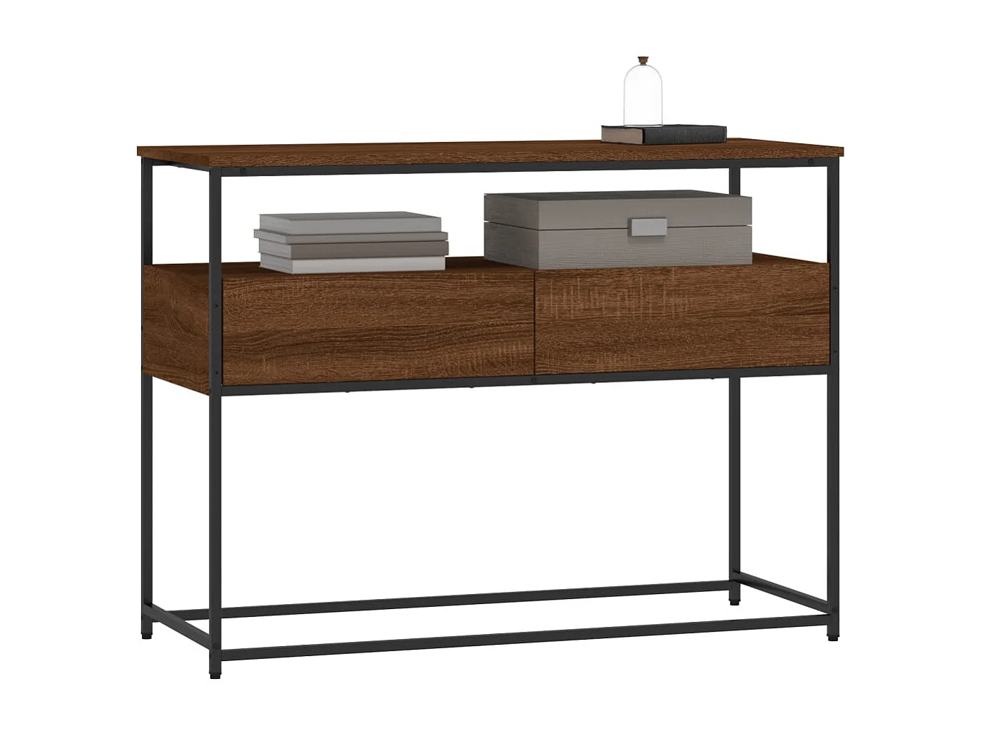 Table console chêne marron 100x40x75 cm bois d'ingénierie