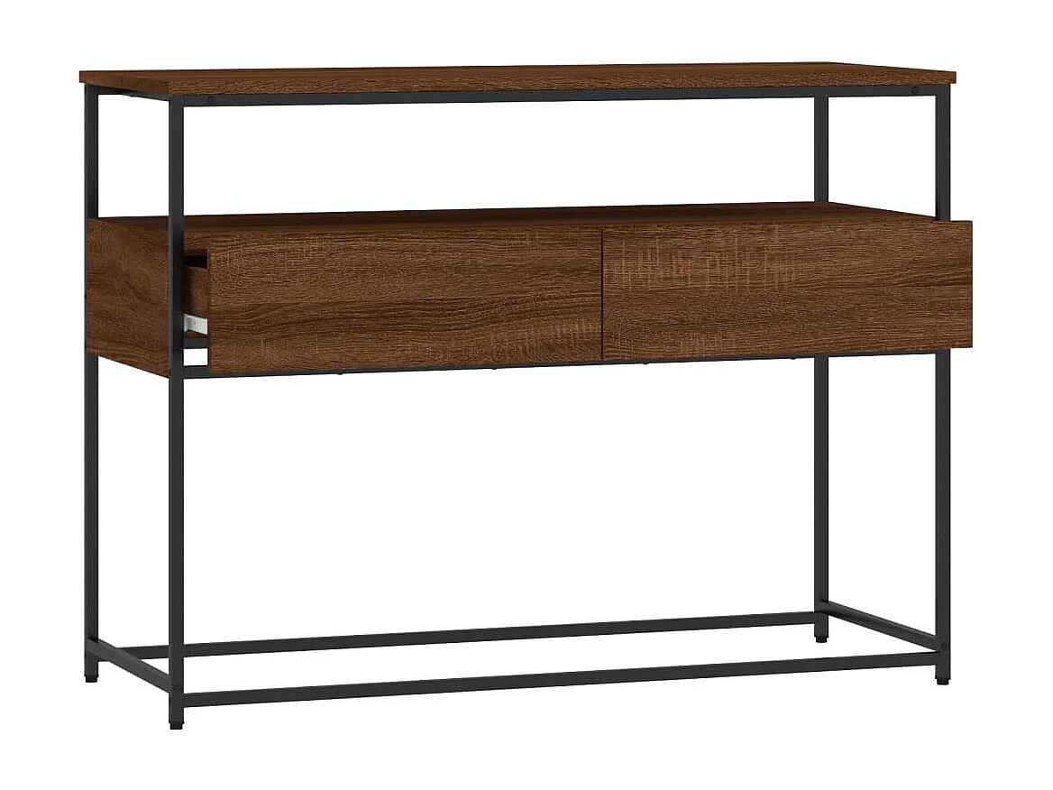 Table console chêne marron 100x40x75 cm bois d'ingénierie