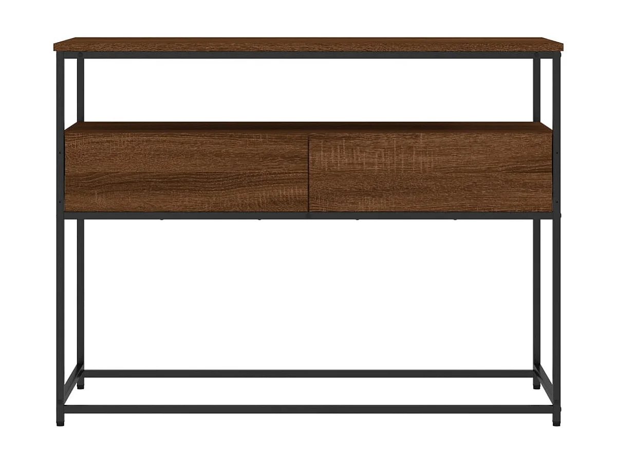 Table console chêne marron 100x40x75 cm bois d'ingénierie