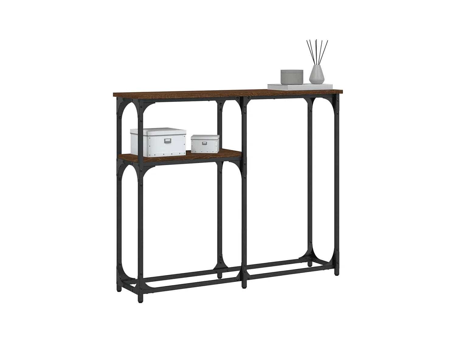 Table console chêne marron 90x22,5x75 cm bois d'ingénierie