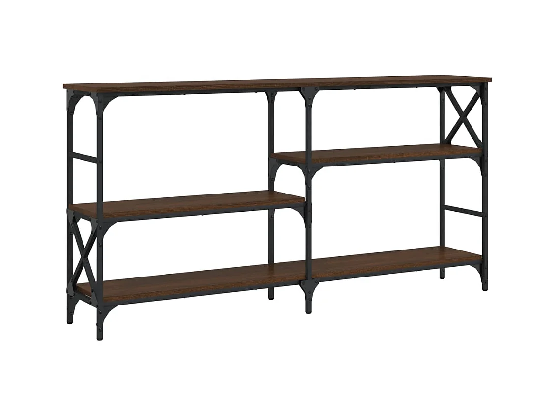 Table console chêne marron 150x29x76,5 cm bois d'ingénierie