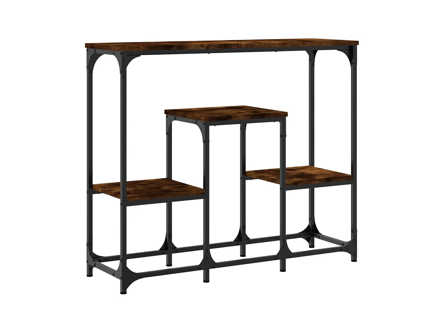 Table console chêne fumé 89,5x28x76 cm bois d'ingénierie