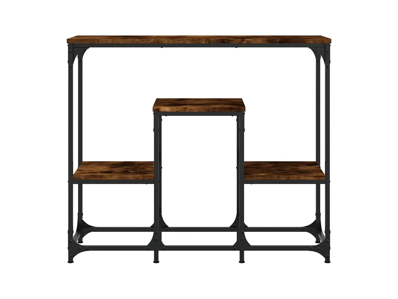 Table console chêne fumé 89,5x28x76 cm bois d'ingénierie