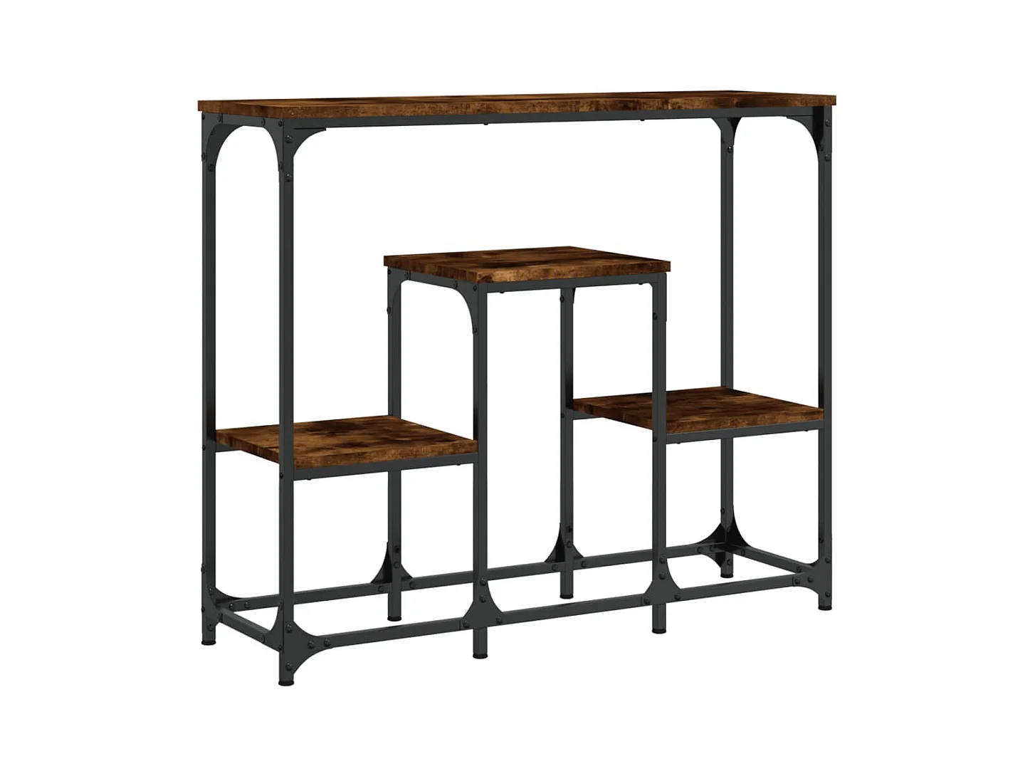 Table console chêne fumé 89,5x28x76 cm bois d'ingénierie