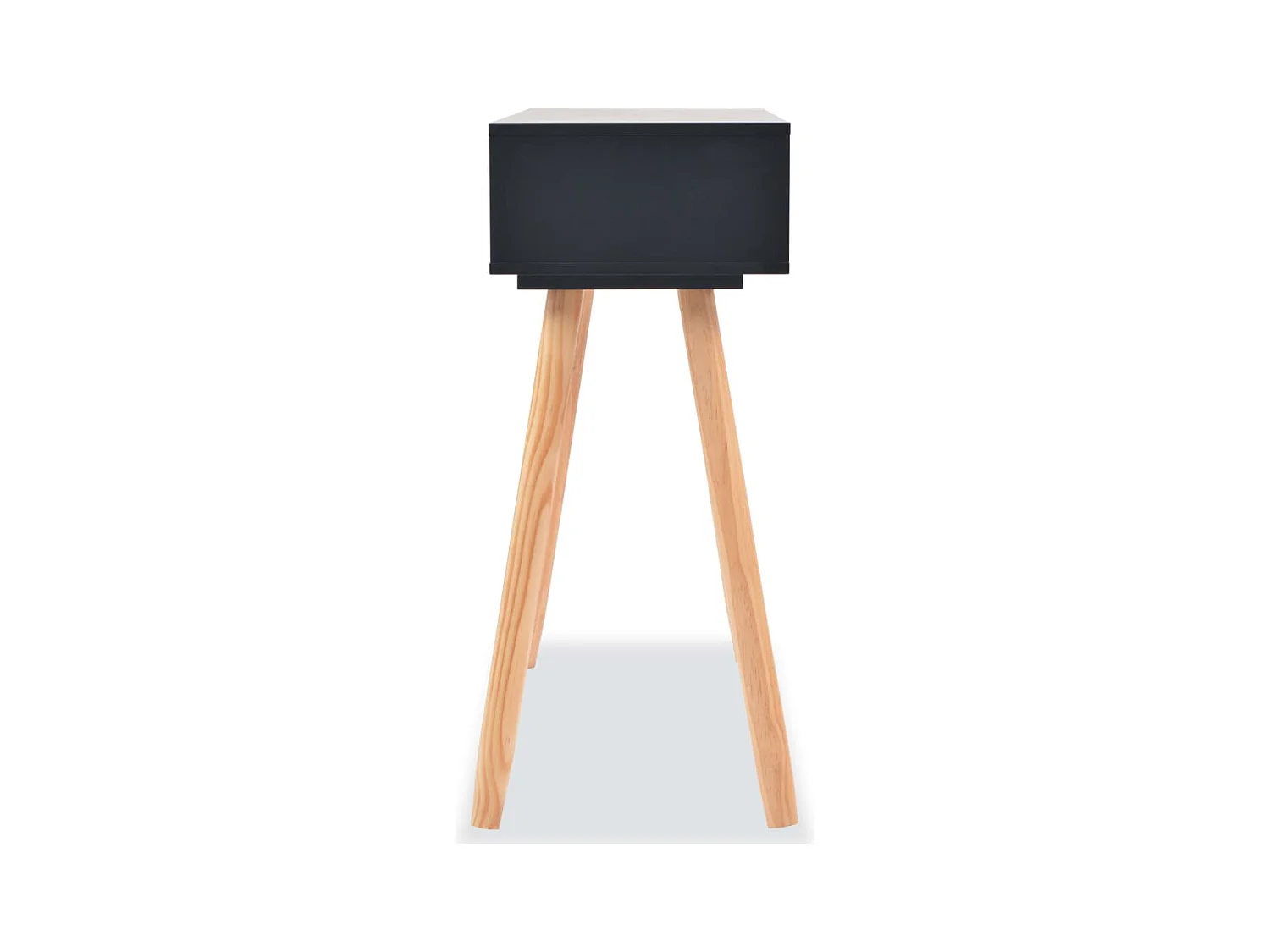Table console Bois de pin massif 80 x 30 x 72 cm Noir