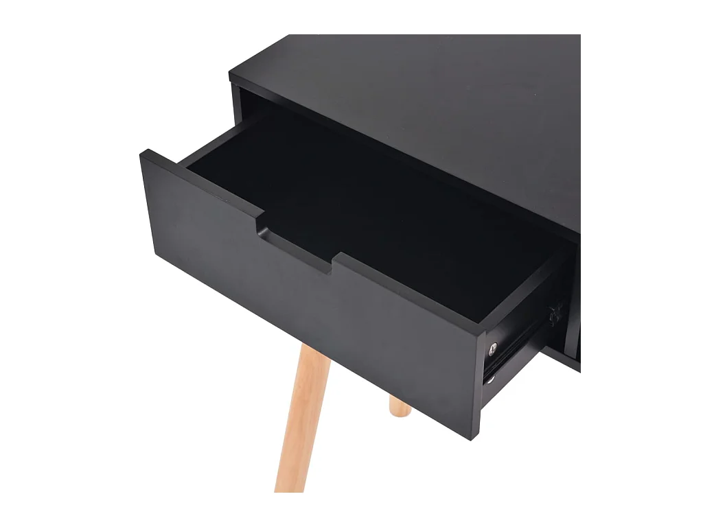 Table console Bois de pin massif 80 x 30 x 72 cm Noir