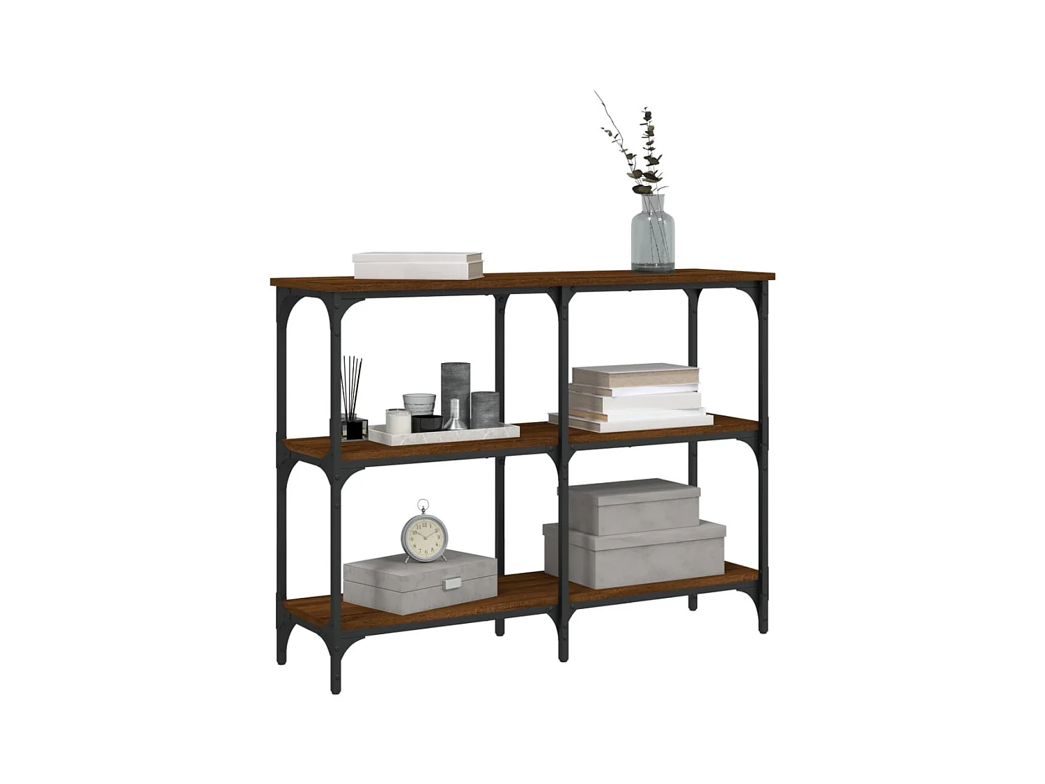 Table console chêne marron 100x29x75 cm bois d'ingénierie