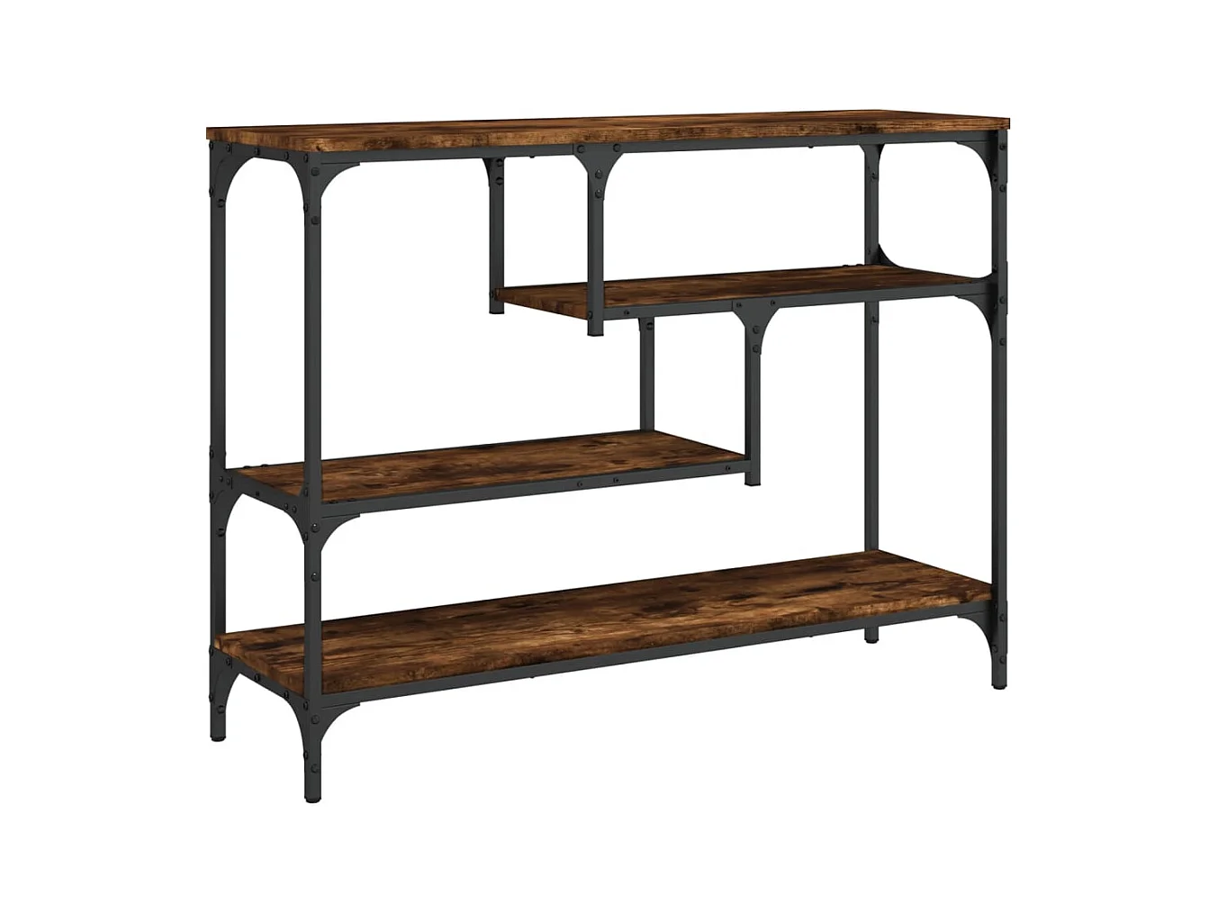 Table console chêne fumé 100x30x75 cm bois d'ingénierie