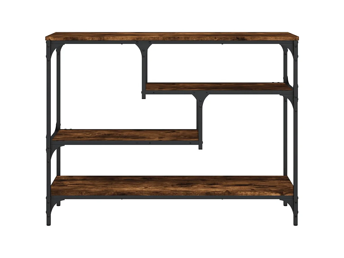 Table console chêne fumé 100x30x75 cm bois d'ingénierie