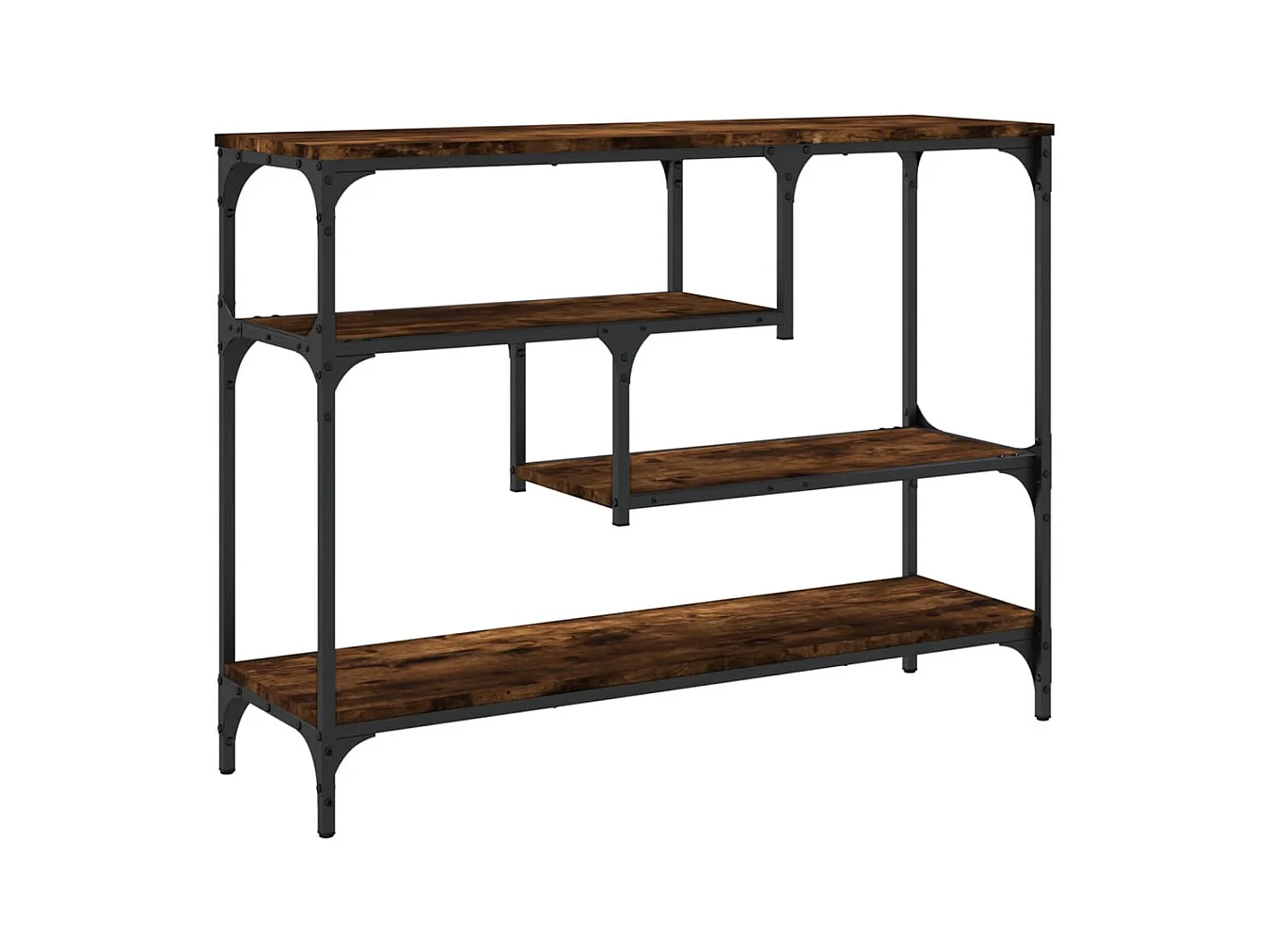 Table console chêne fumé 100x30x75 cm bois d'ingénierie