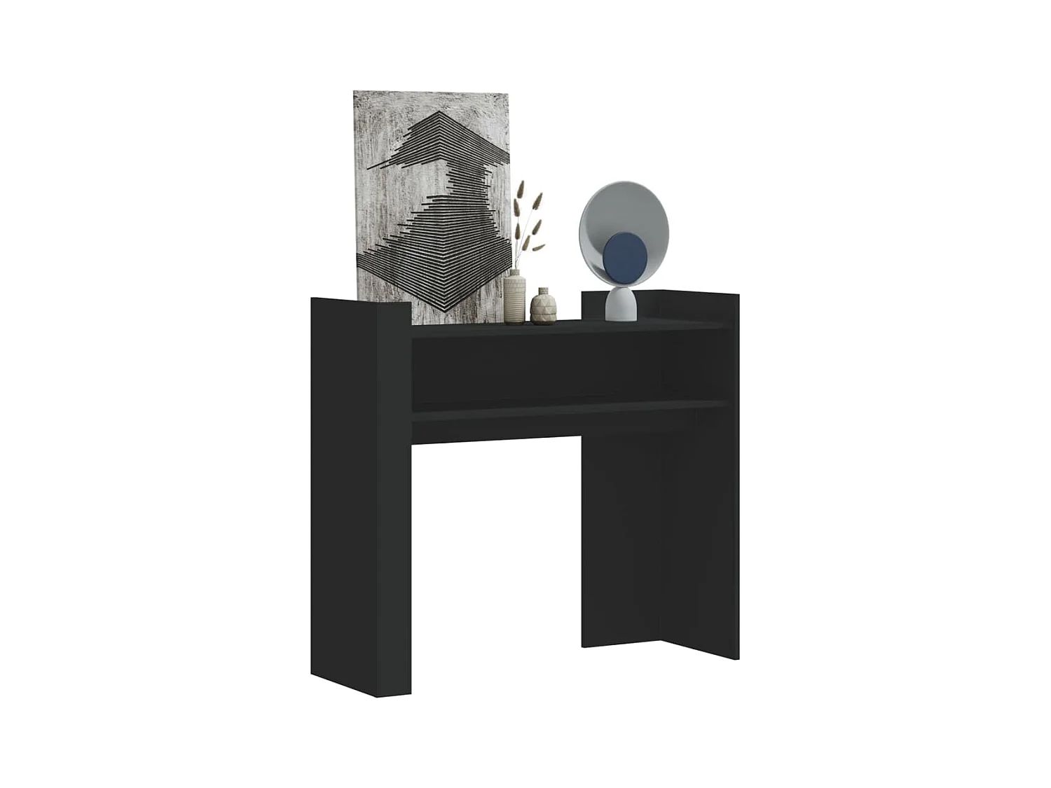 Consolle nera 100x35x90 cm in legno ingegnerizzato