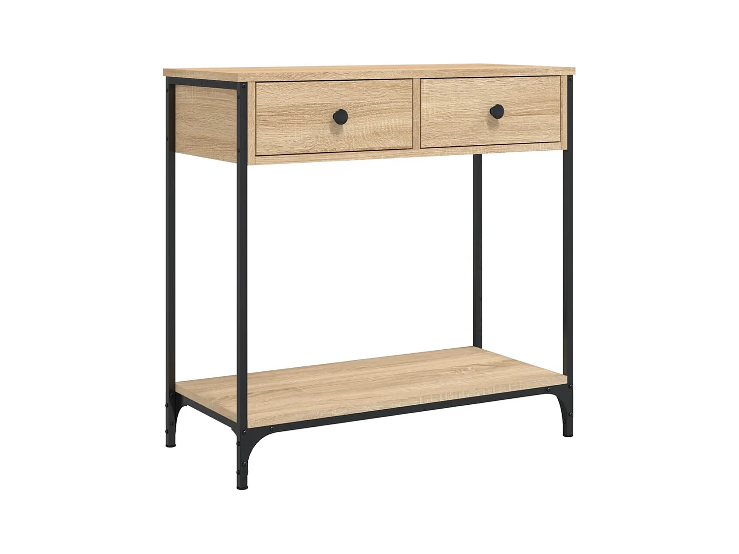 Table console chêne sonoma 75x34,5x75 cm bois d'ingénierie