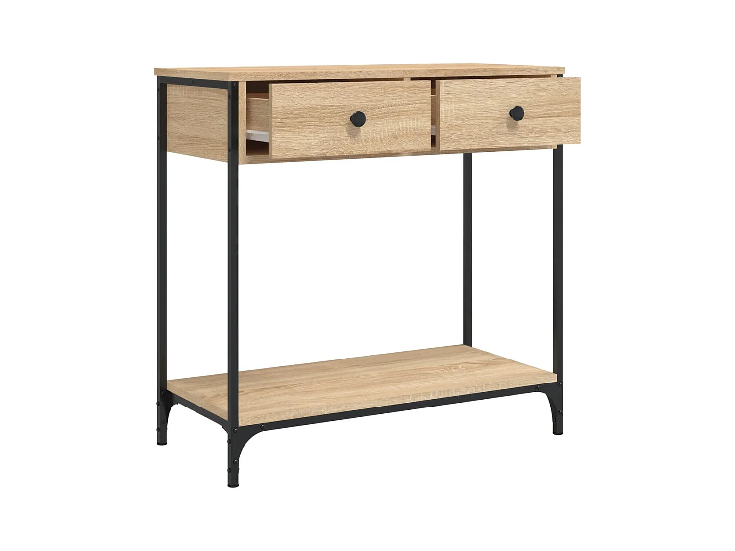 Table console chêne sonoma 75x34,5x75 cm bois d'ingénierie