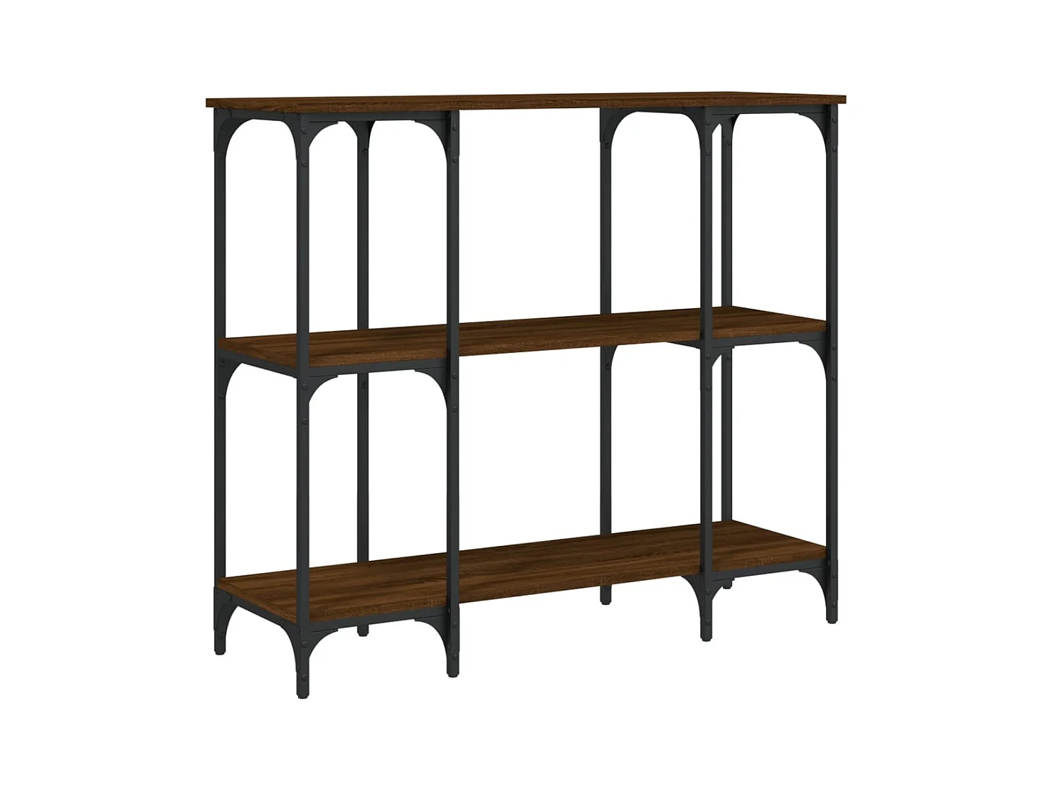 Table console chêne marron 102x35x90 cm bois d'ingénierie