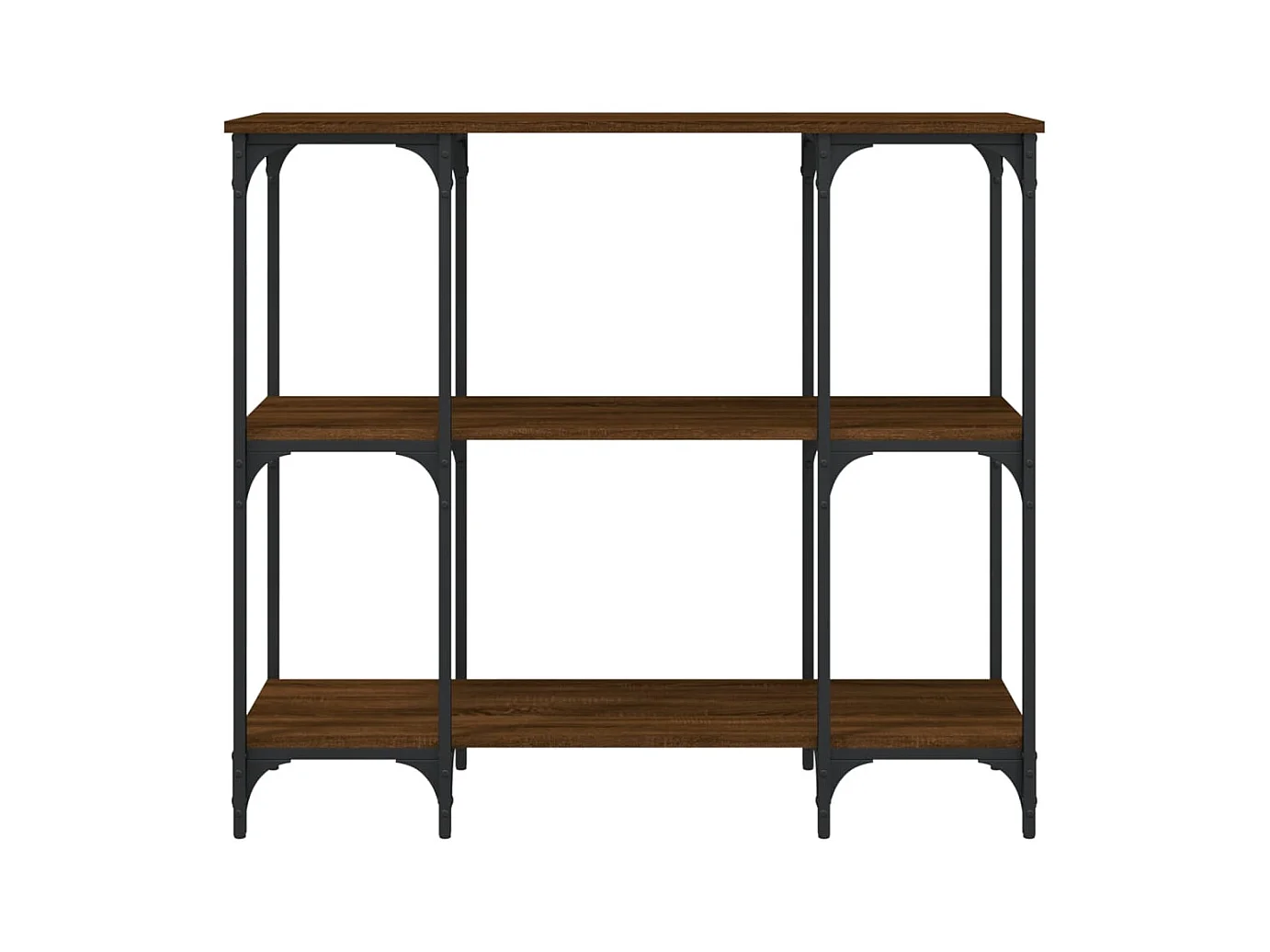 Table console chêne marron 102x35x90 cm bois d'ingénierie