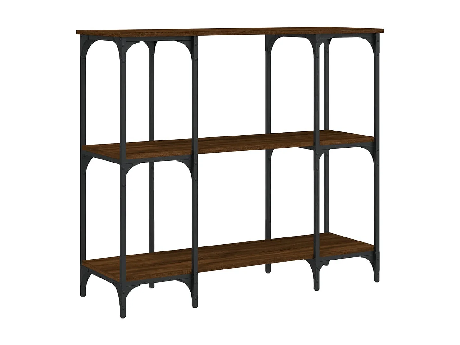 Table console chêne marron 102x35x90 cm bois d'ingénierie