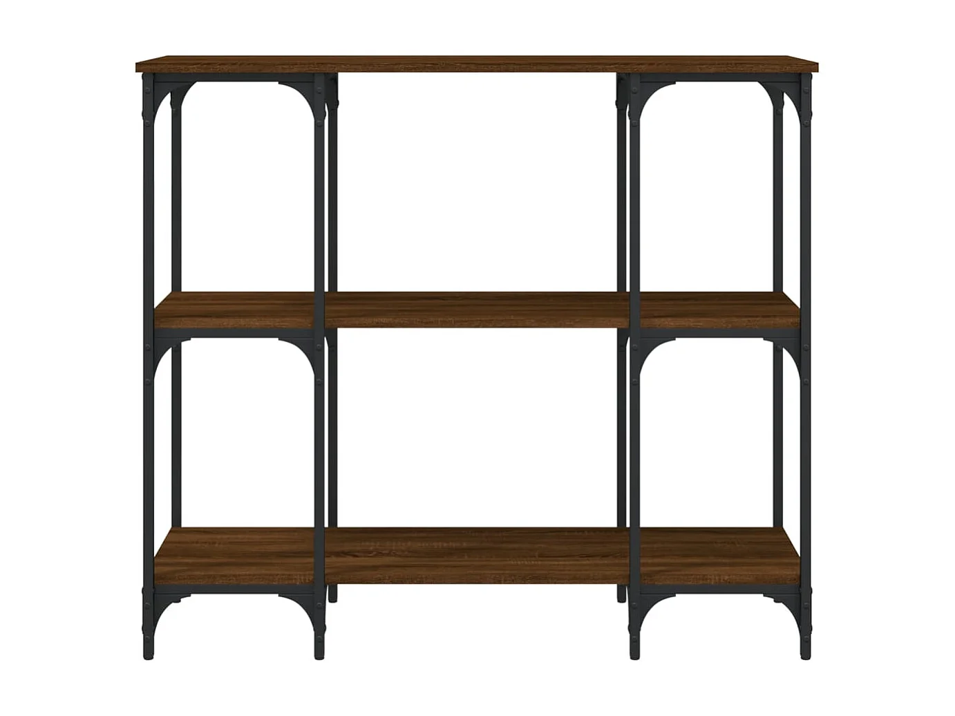 Table console chêne marron 102x35x90 cm bois d'ingénierie