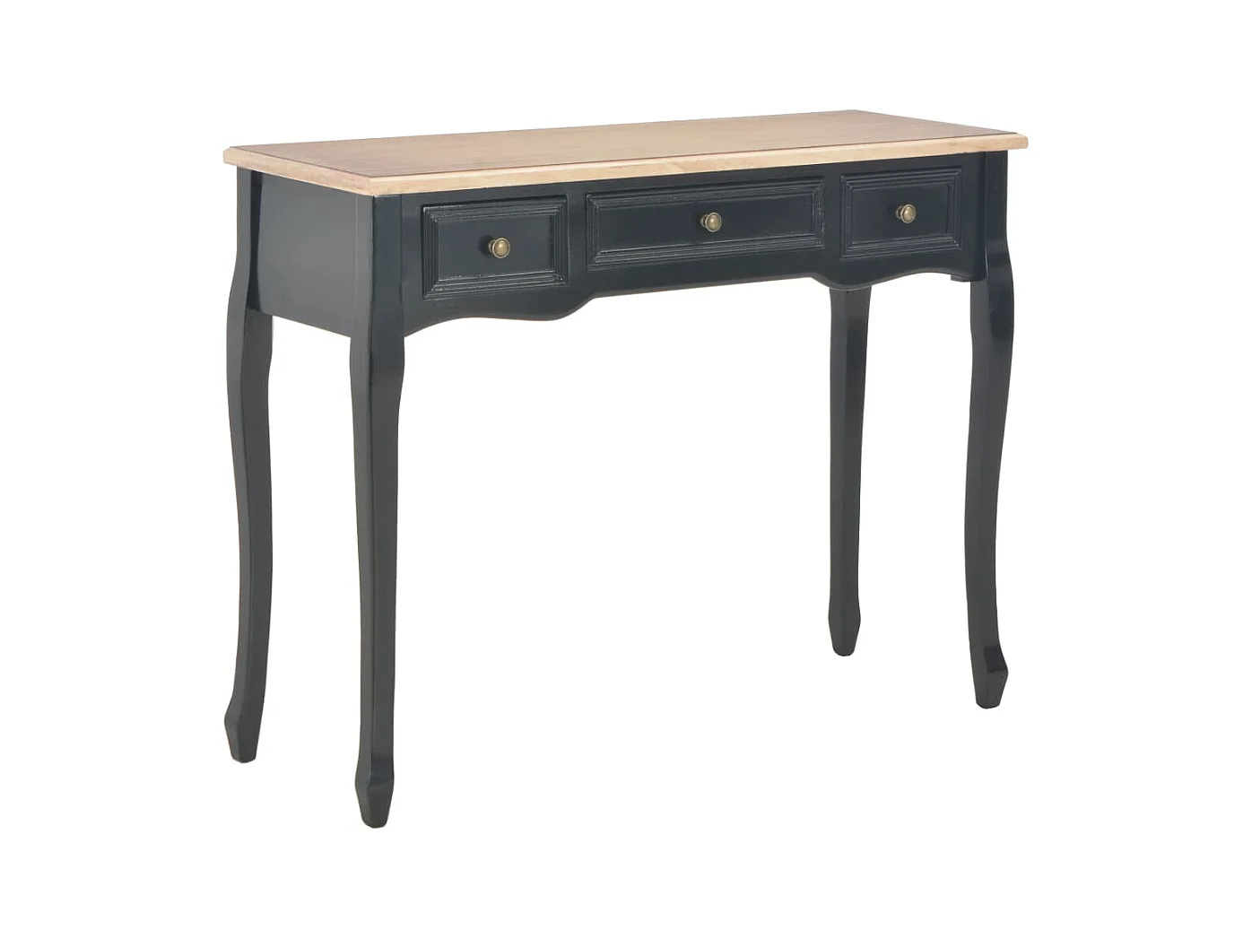 Consoletafel en kaptafel met 3 lades Zwart