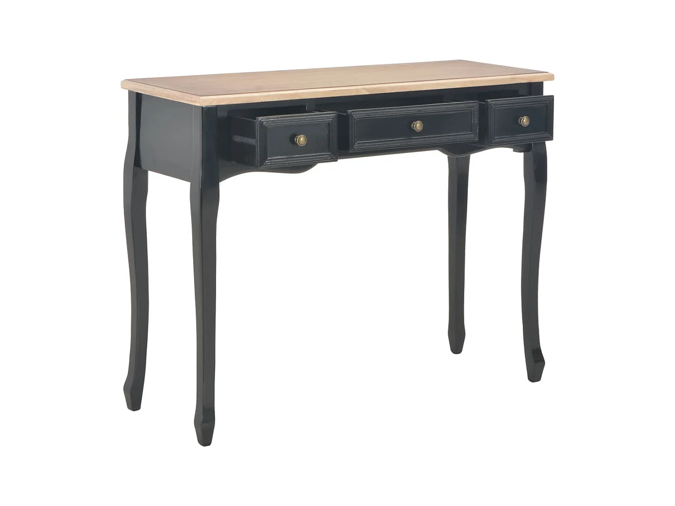 Consoletafel en kaptafel met 3 lades Zwart