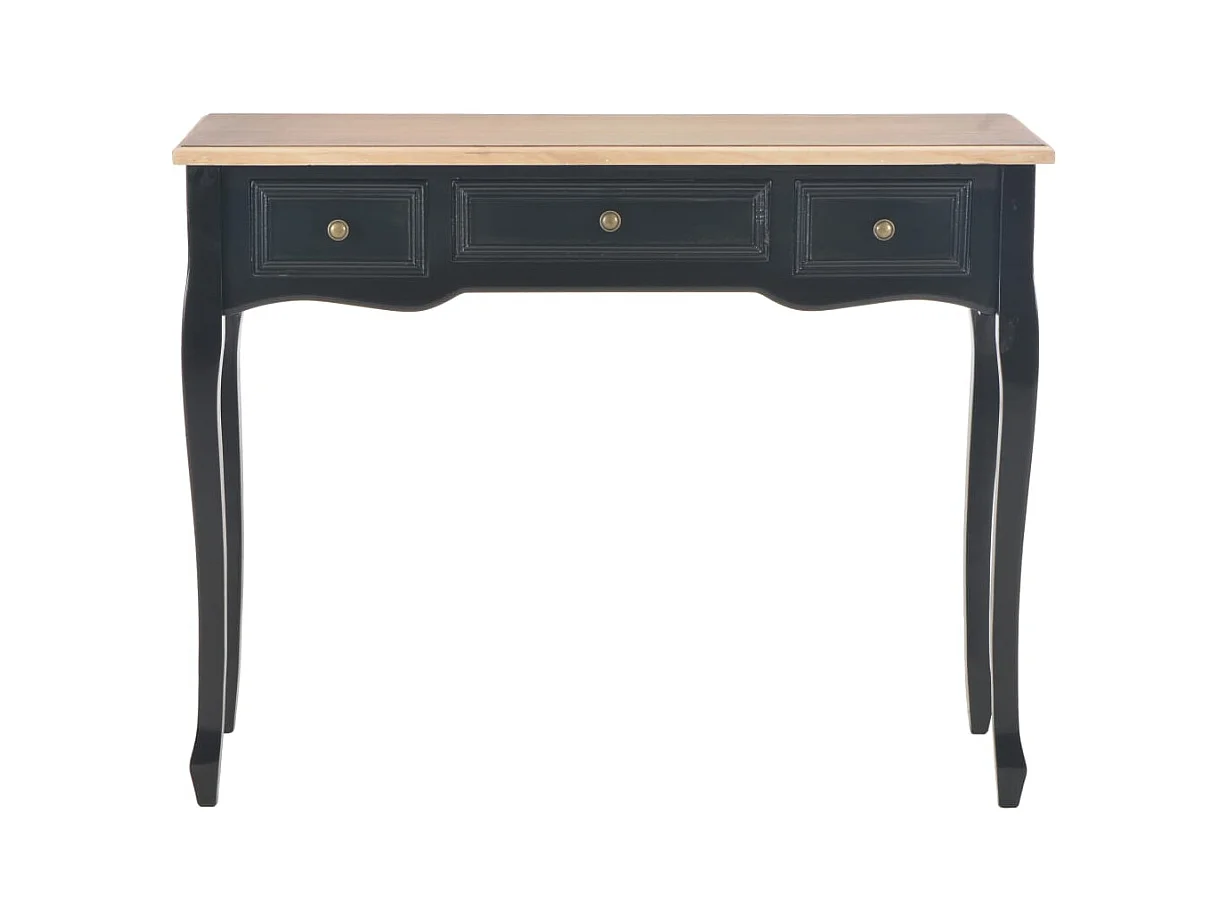 Consoletafel en kaptafel met 3 lades Zwart