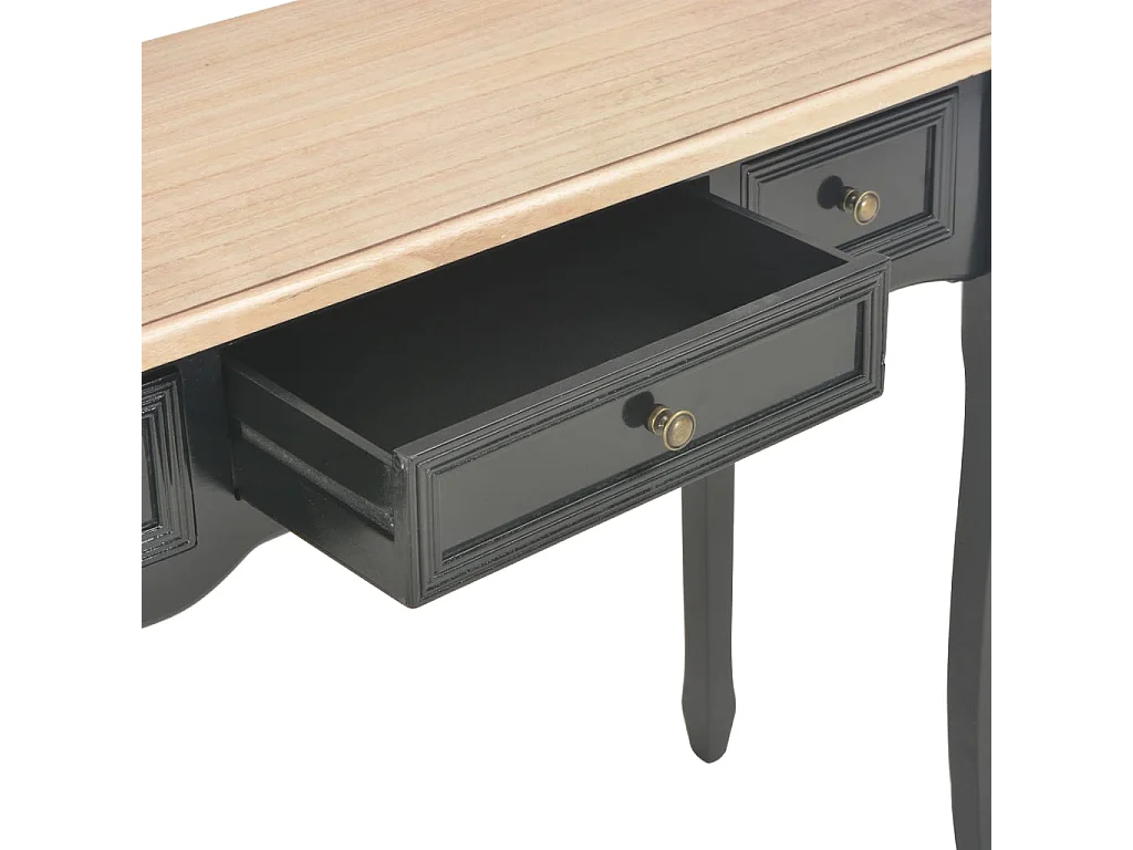 Consoletafel en kaptafel met 3 lades Zwart
