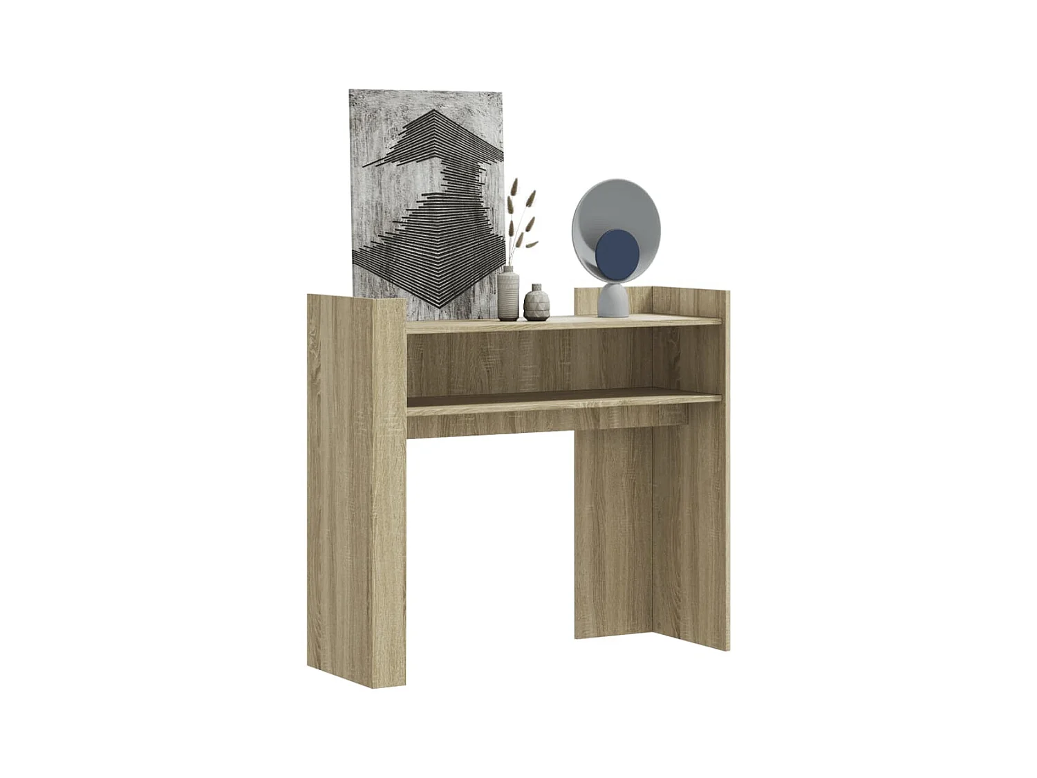 Table console chêne sonoma 100x35x90 cm bois d'ingénierie