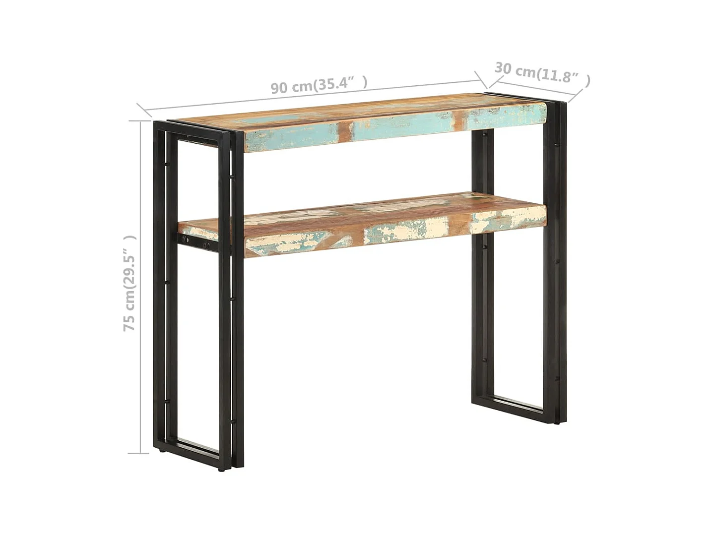 Table console 90x30x75 cm Bois de récupération massif
