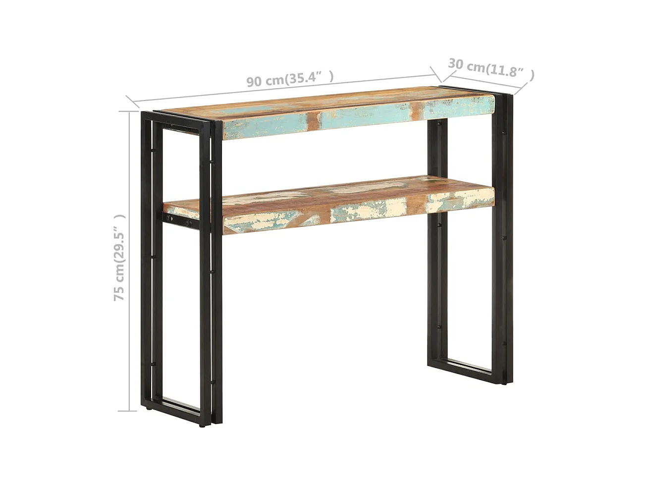 Table console 90x30x75 cm Bois de récupération massif