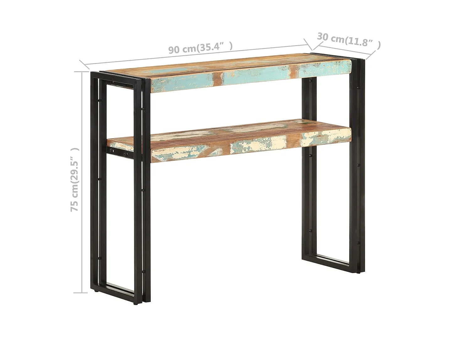 Table console 90x30x75 cm Bois de récupération massif