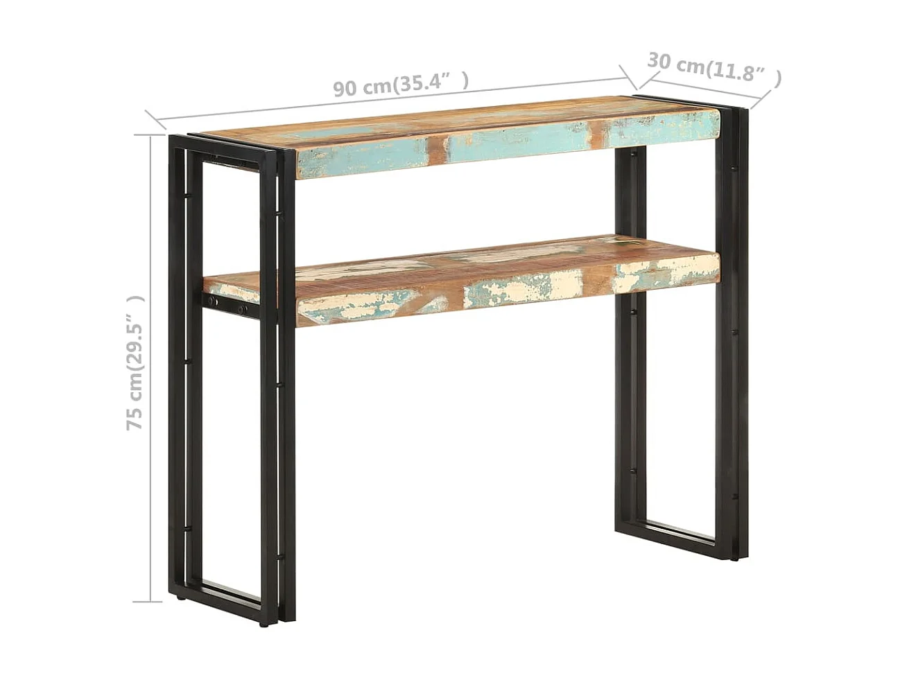 Table console 90x30x75 cm Bois de récupération massif