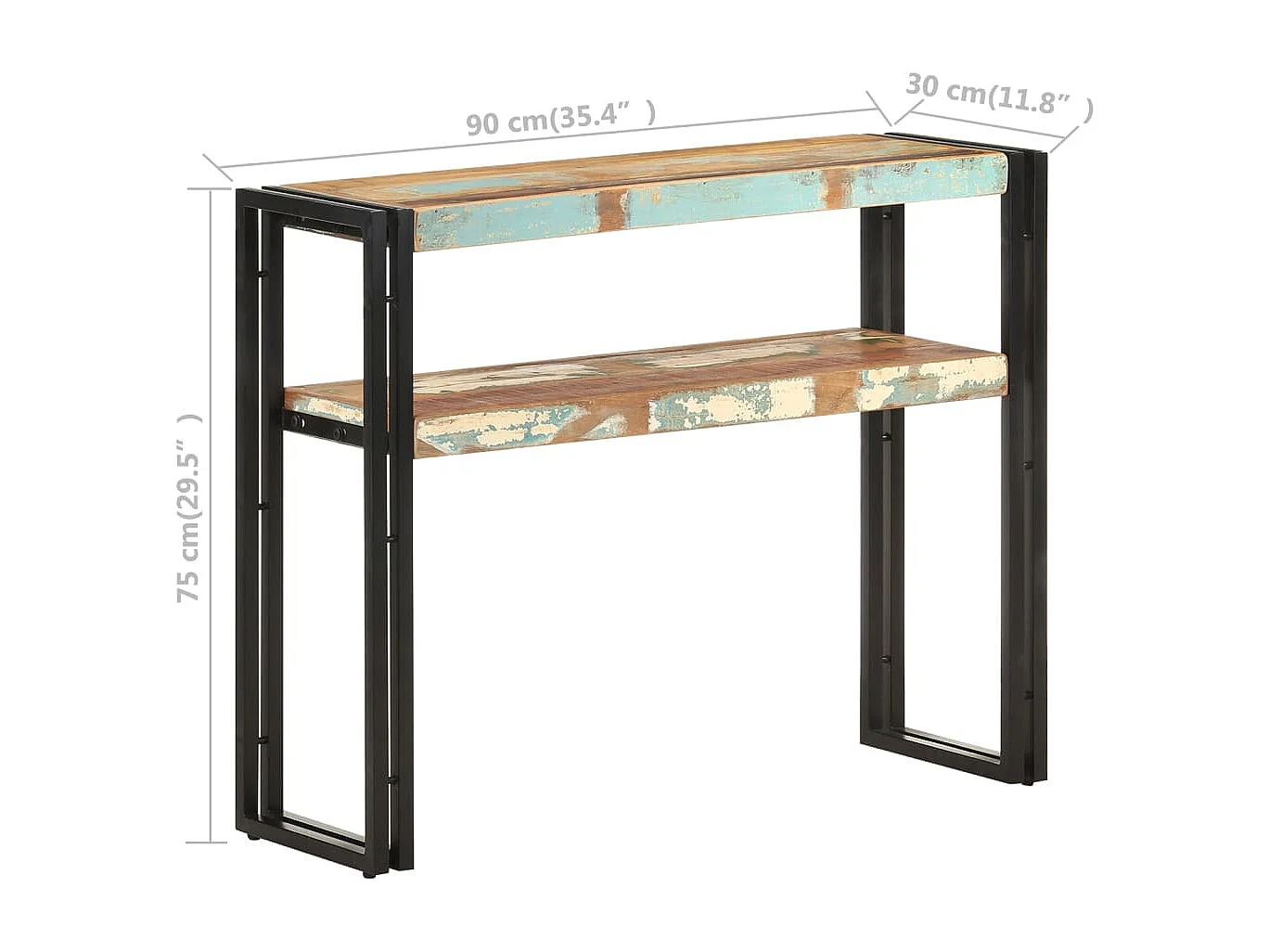 Table console 90x30x75 cm Bois de récupération massif