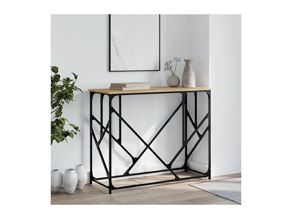 Table console chêne sonoma 100x40x80 cm bois d'ingénierie