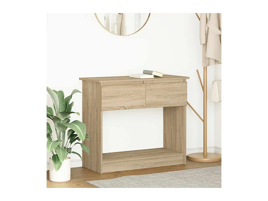 Table console avec tiroirs chêne sonoma 85,5x38,5x74,5 cm